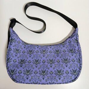 Custom Handmade Haunted Mansion Wallpaper Print Crescent Bag